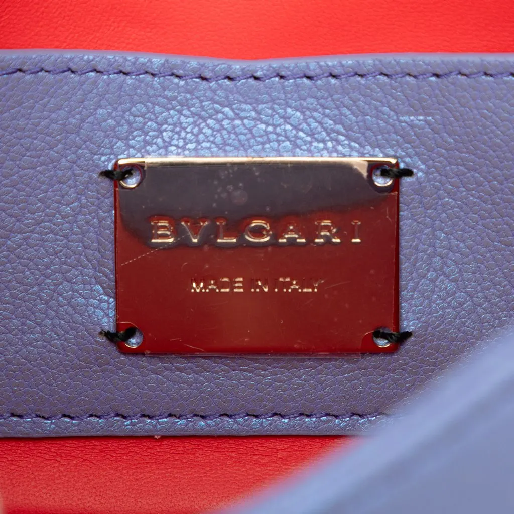 Bvlgari Leather Serpenti Cabochon Chain Crossbody Purple Leather Very good - Box View