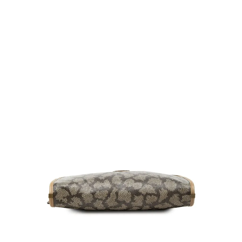 Saint Laurent Coated Canvas Giraffe Print Clutch Grey Canvas Very good - Inside View