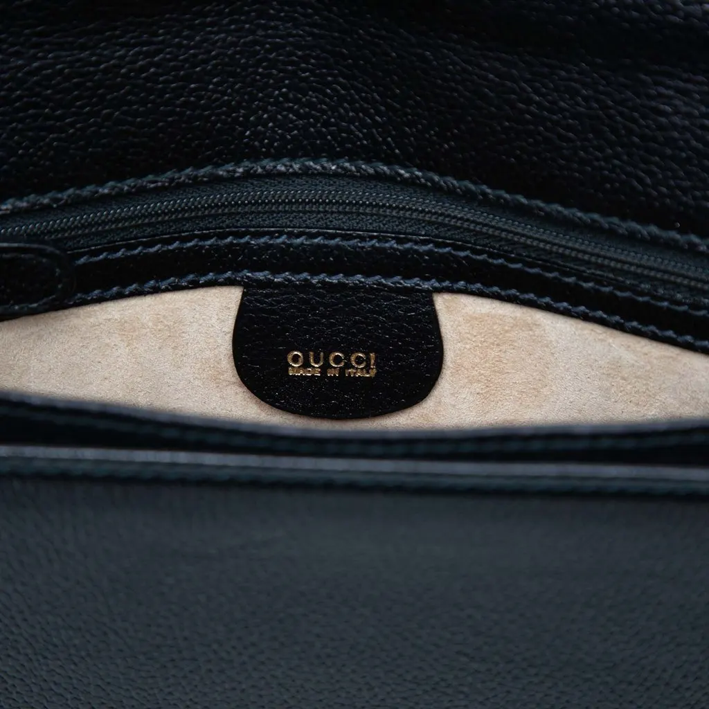Gucci Calfskin Interlocking G Padlock Wristlet Clutch Black Leather Very good - Box View
