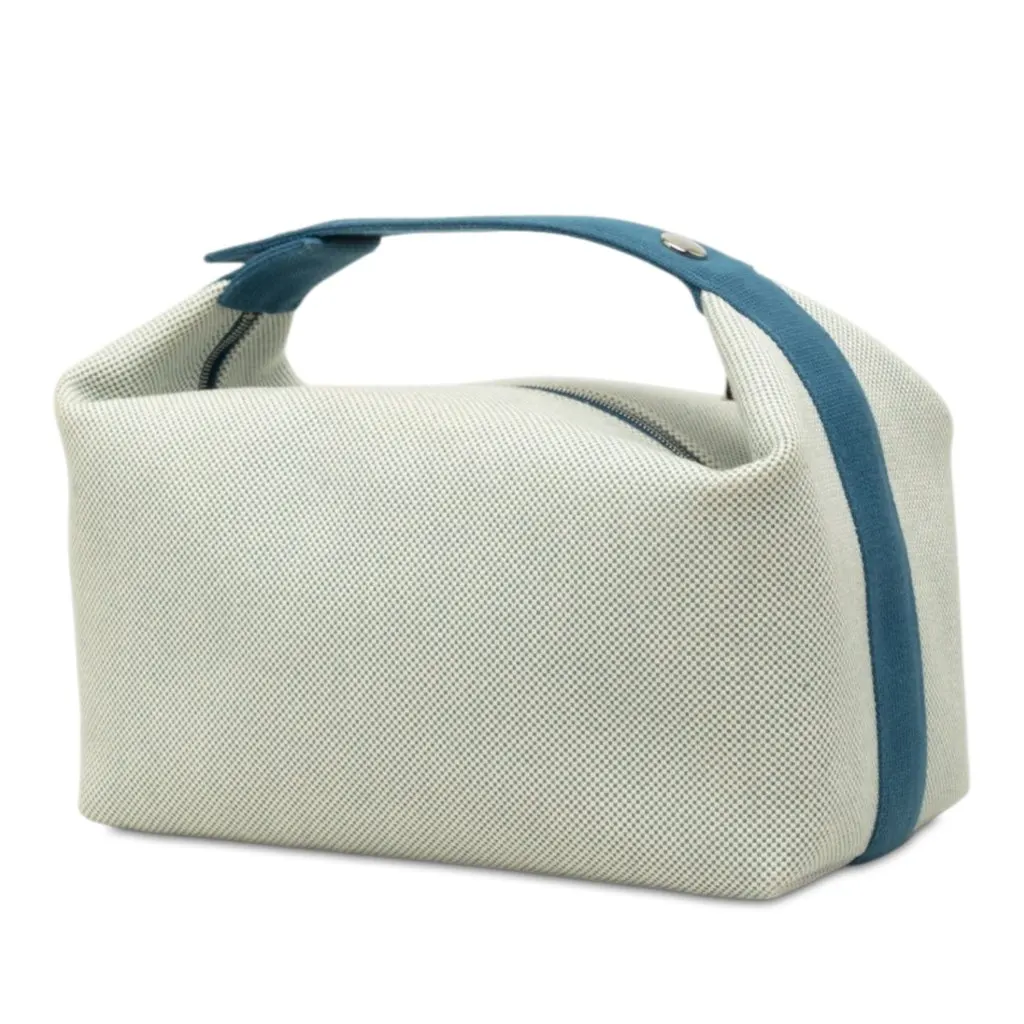 Hermès Large Toile Bride A Brac Cabriole Case Blue Very good - Back View