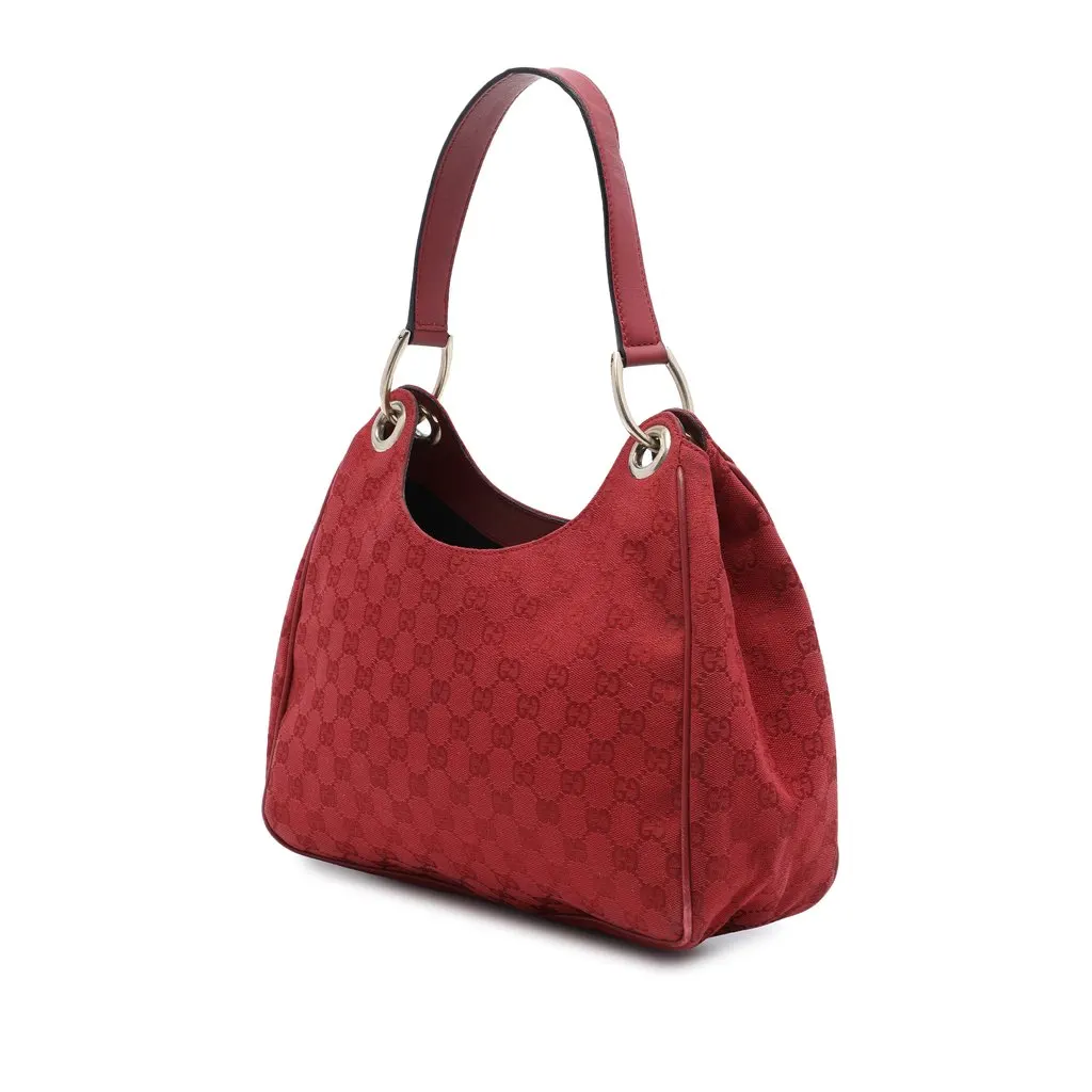 Gucci GG Canvas Colbert Shoulder Bag Red Good - Back View