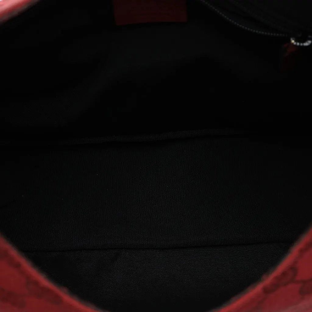 Gucci GG Canvas Colbert Shoulder Bag Red Good - Model View