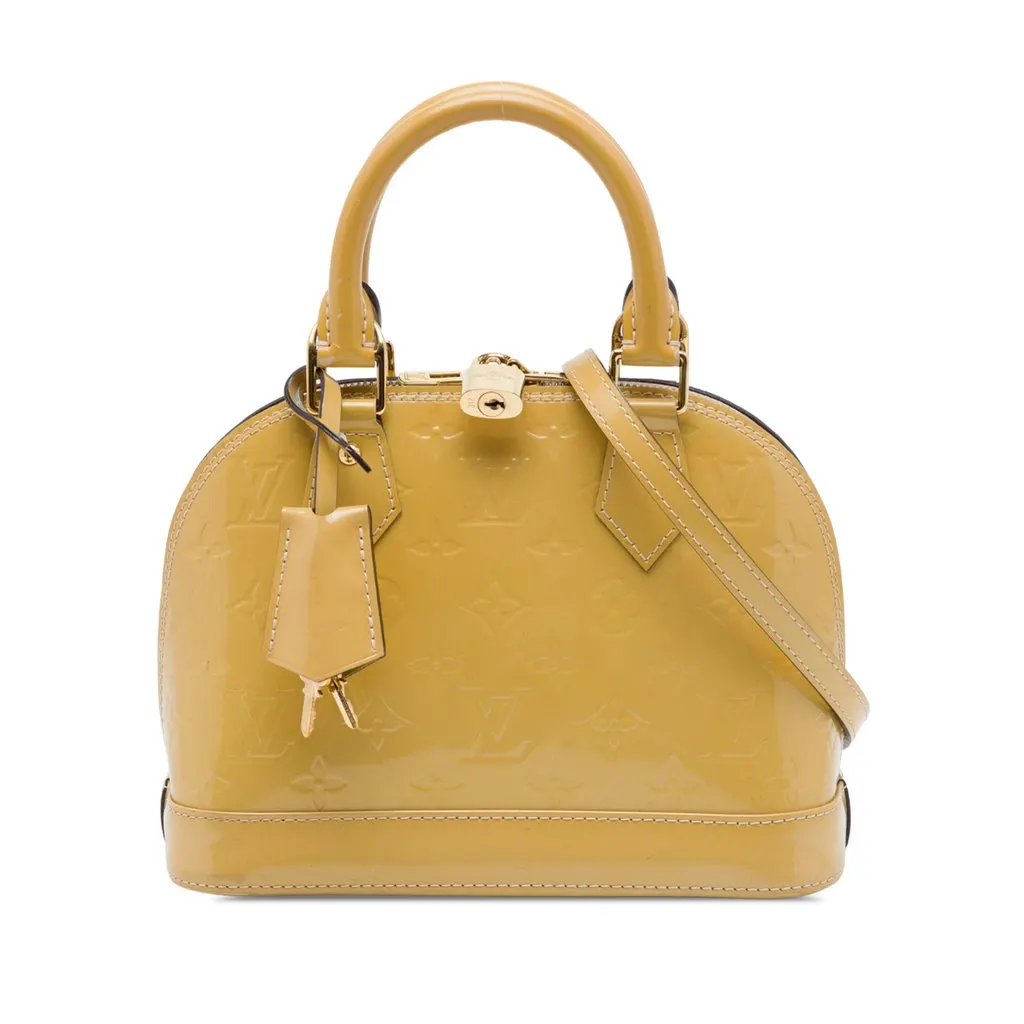 Louis Vuitton Monogram Vernis Alma BB Yellow Leather Very good - Front View