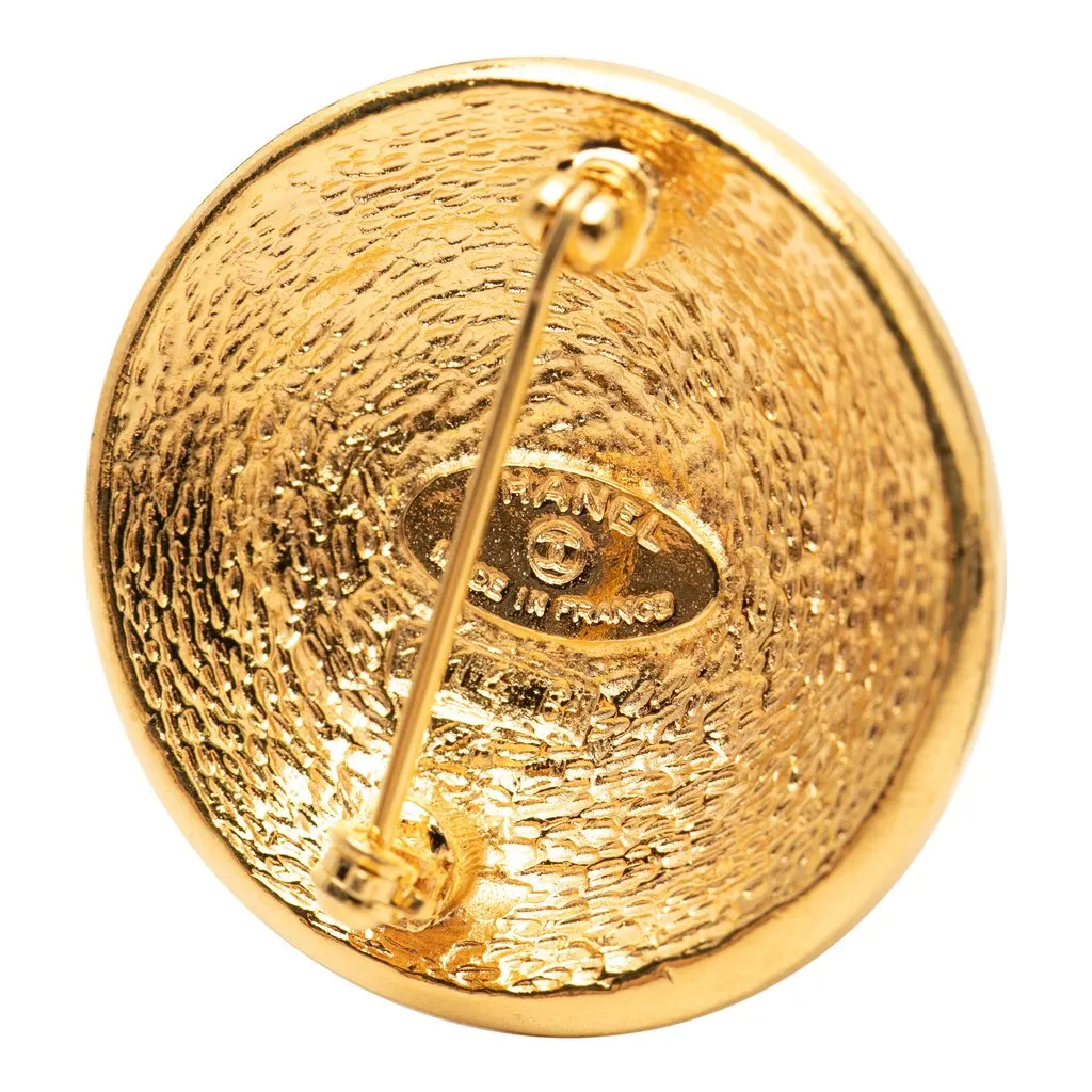 Chanel Gold Plated 31 Rue Cambon Round Brooch Gold Metal Very good - Inside View