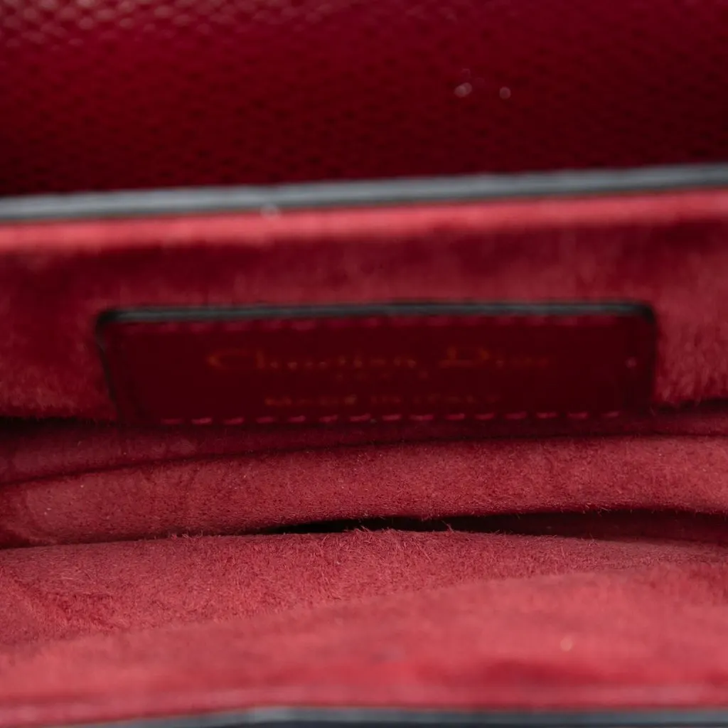 Dior Mini Grained Calfskin Saddle Bag Red Leather Very good - Model View