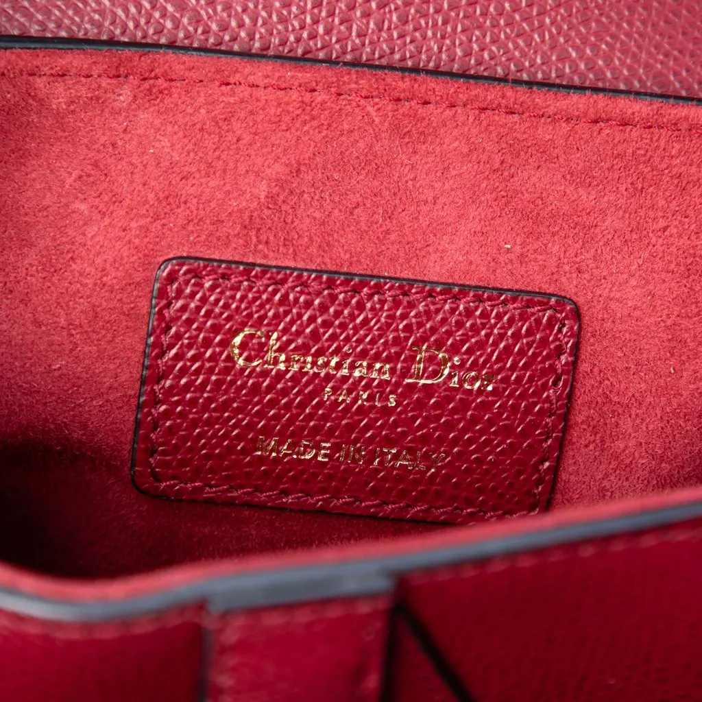 Dior Mini Grained Calfskin Saddle Bag Red Leather Very good - Box View