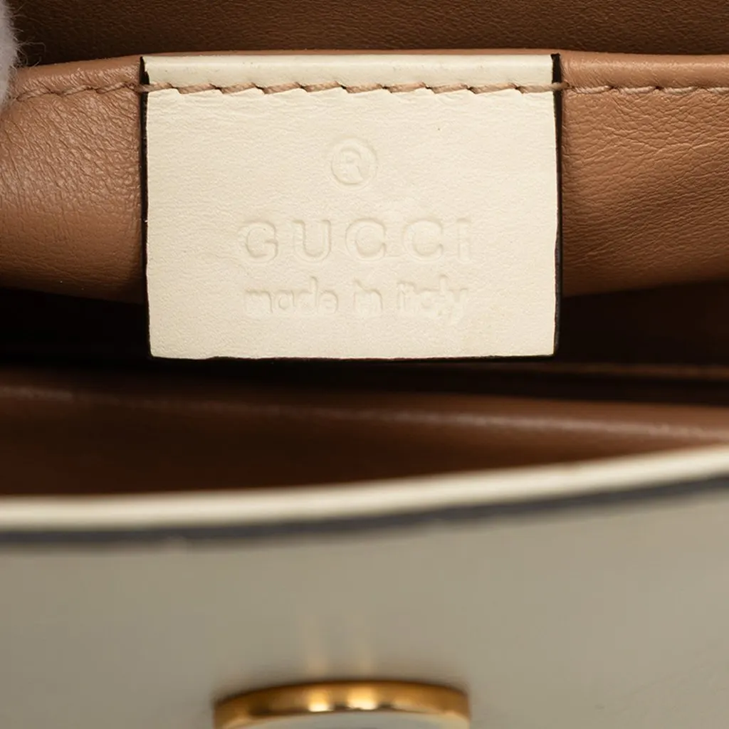 Gucci Mini Calfskin Queen Margaret Broadway Satchel White Leather Very good - Box View