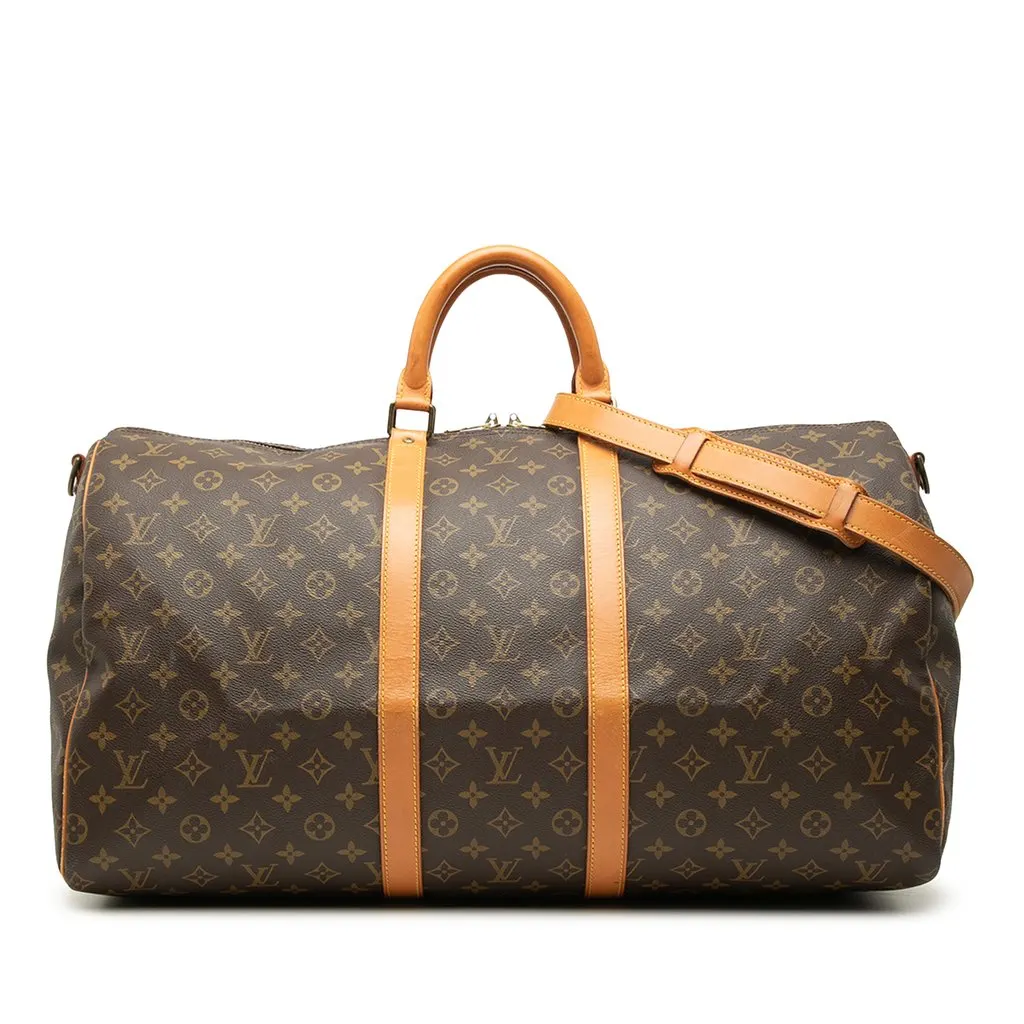 Louis Vuitton Monogram Keepall Bandouliere 55 Brown Very good - Front View
