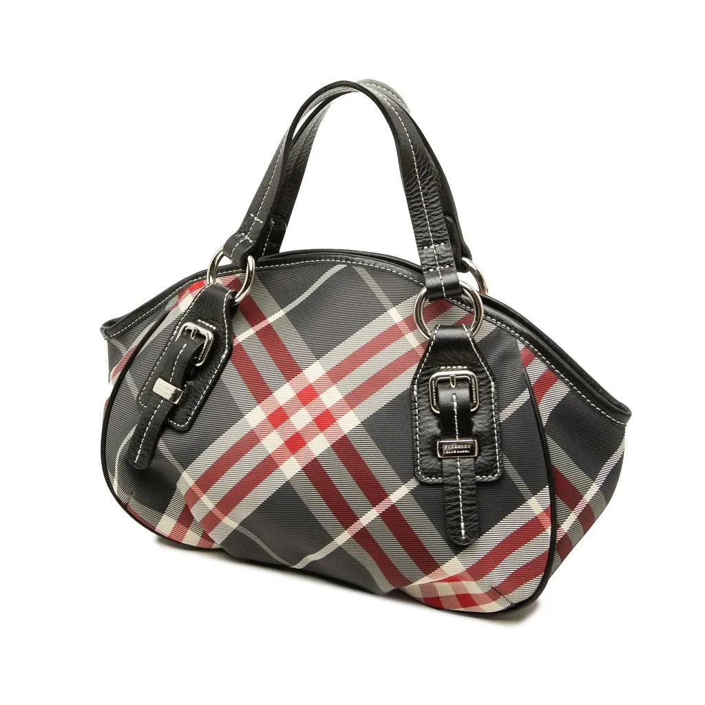 Burberry Supernova Check Nylon Satchel Black Polyamide Very good - Back View