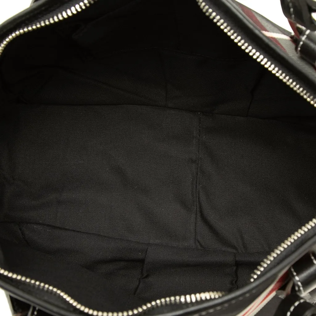 Burberry Supernova Check Nylon Satchel Black Polyamide Very good - Model View