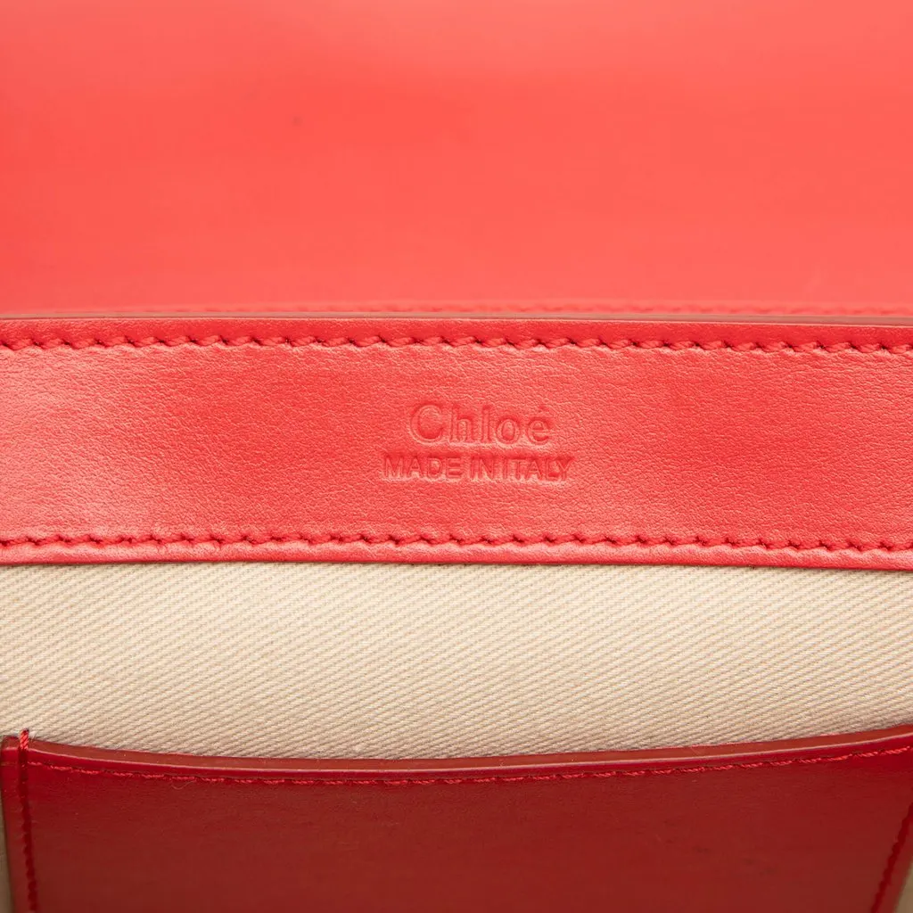 Chloé Mini Calfskin and Suede C Chain Crossbody Red Leather Good - Box View