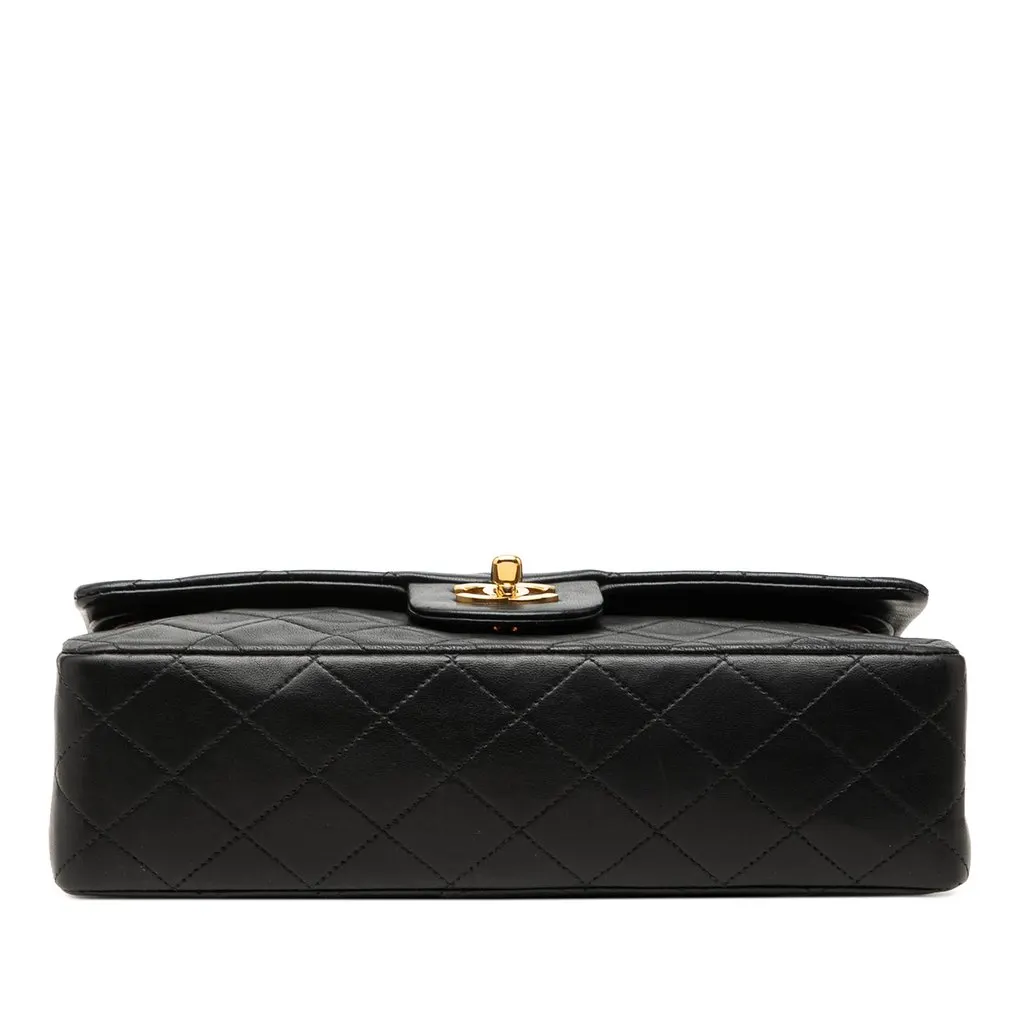 Chanel Medium Classic Lambskin Double Flap Black Leather Good - Inside View