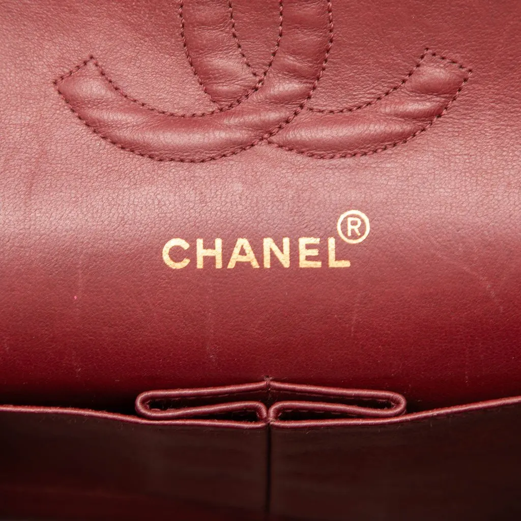 Chanel Medium Classic Lambskin Double Flap Black Leather Good - Box View