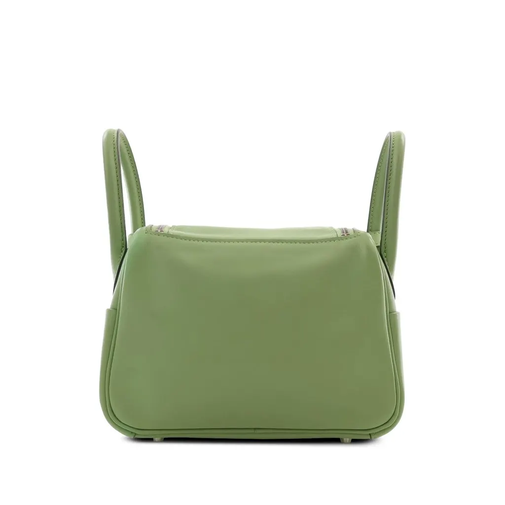 Hermès Mini Swift Lindy 20 Green Leather Good - Back View