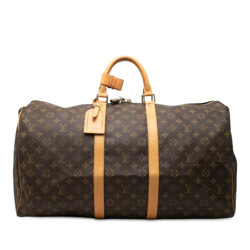 Louis Vuitton Monogram Keepall 55 Brown Good - Front View