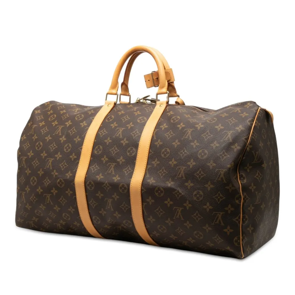 Louis Vuitton Monogram Keepall 55 Brown Good - Back View