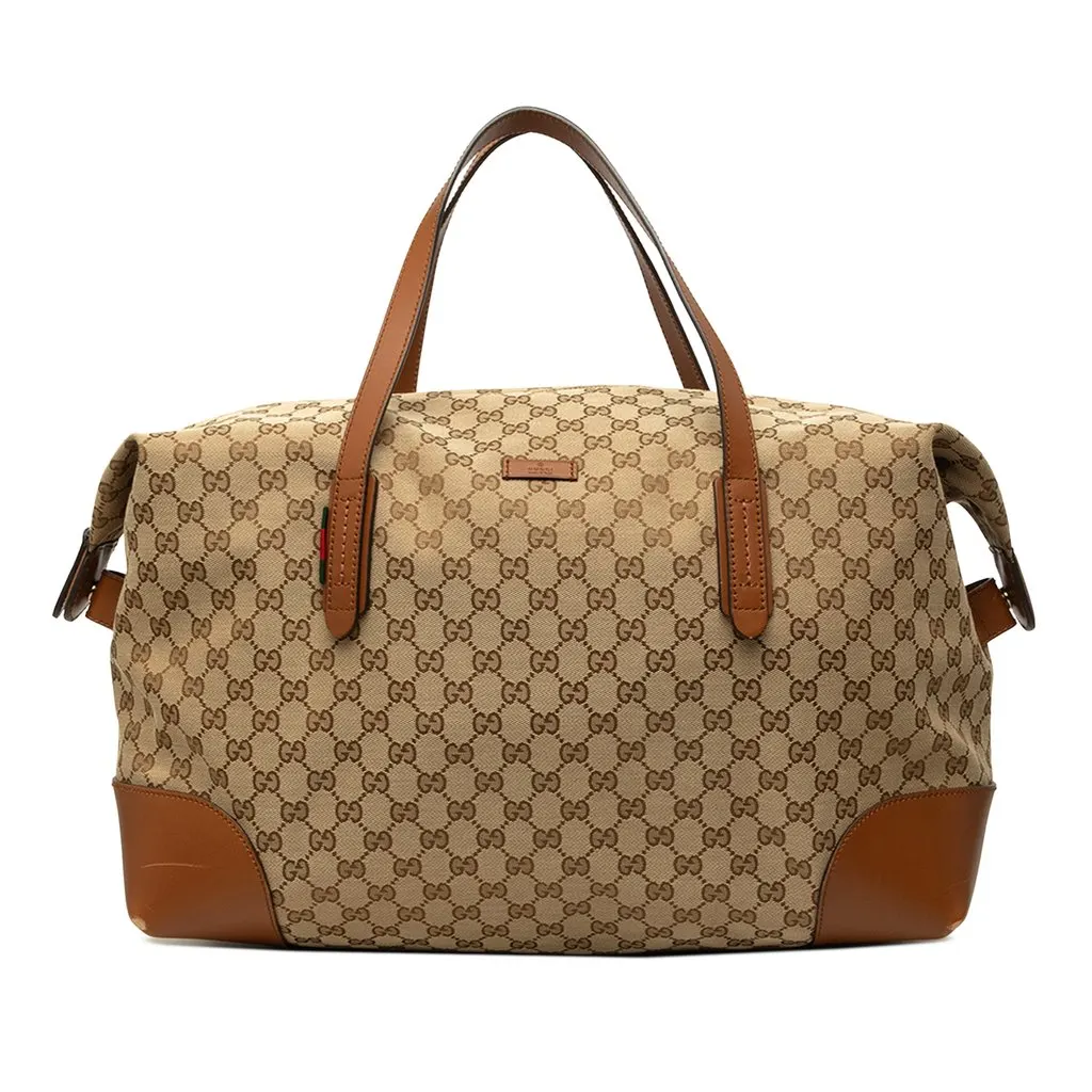 Gucci GG Canvas Web Travel Bag Beige Canvas Very good - Front View