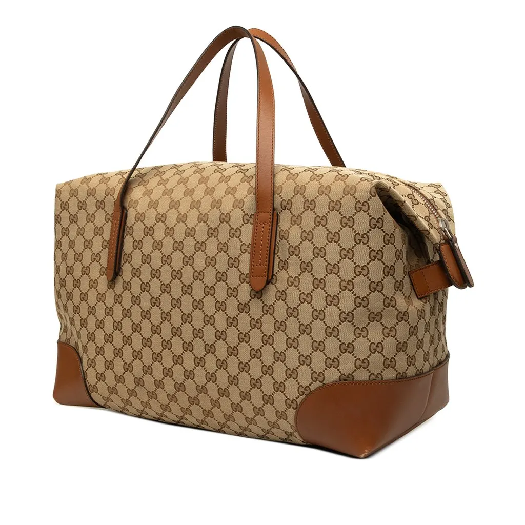 Gucci GG Canvas Web Travel Bag Beige Canvas Very good - Back View