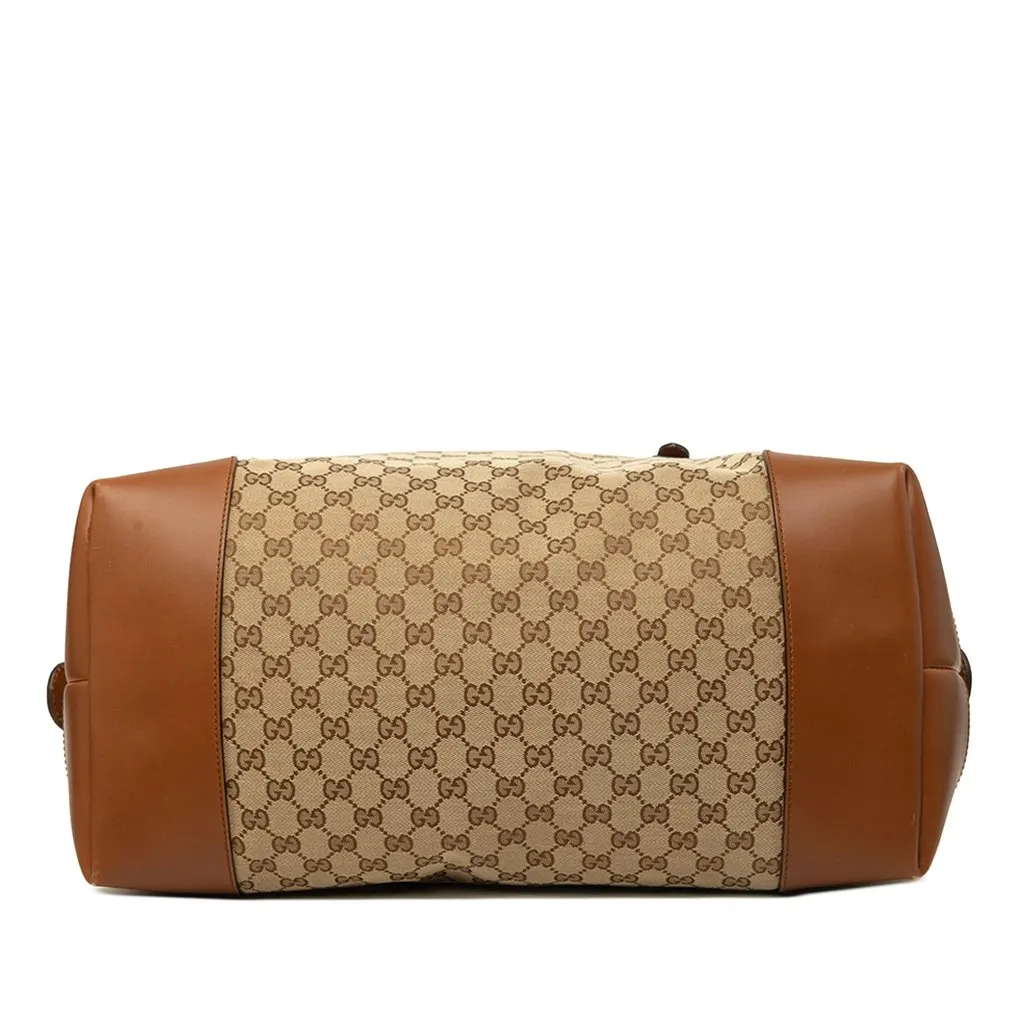 Gucci GG Canvas Web Travel Bag Beige Canvas Very good - Inside View