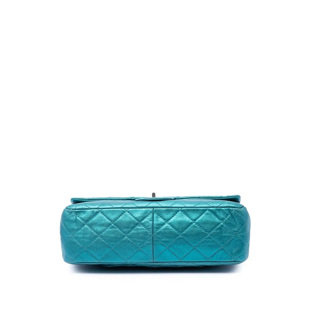 Chanel Quilted Metallic Lambskin Reissue 2.55 Double Flap 227 Blue Leather Very good - Inside View