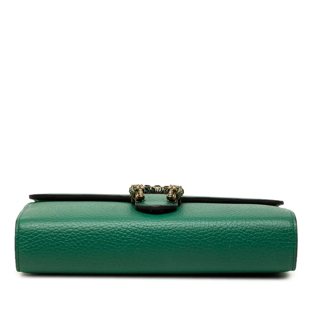 Gucci Calfskin Dionysus Wallet on Chain Green Leather Very good - Inside View
