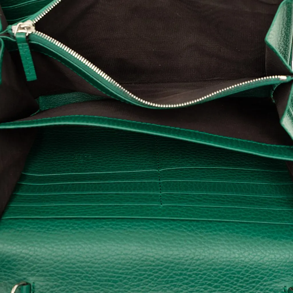 Gucci Calfskin Dionysus Wallet on Chain Green Leather Very good - Model View