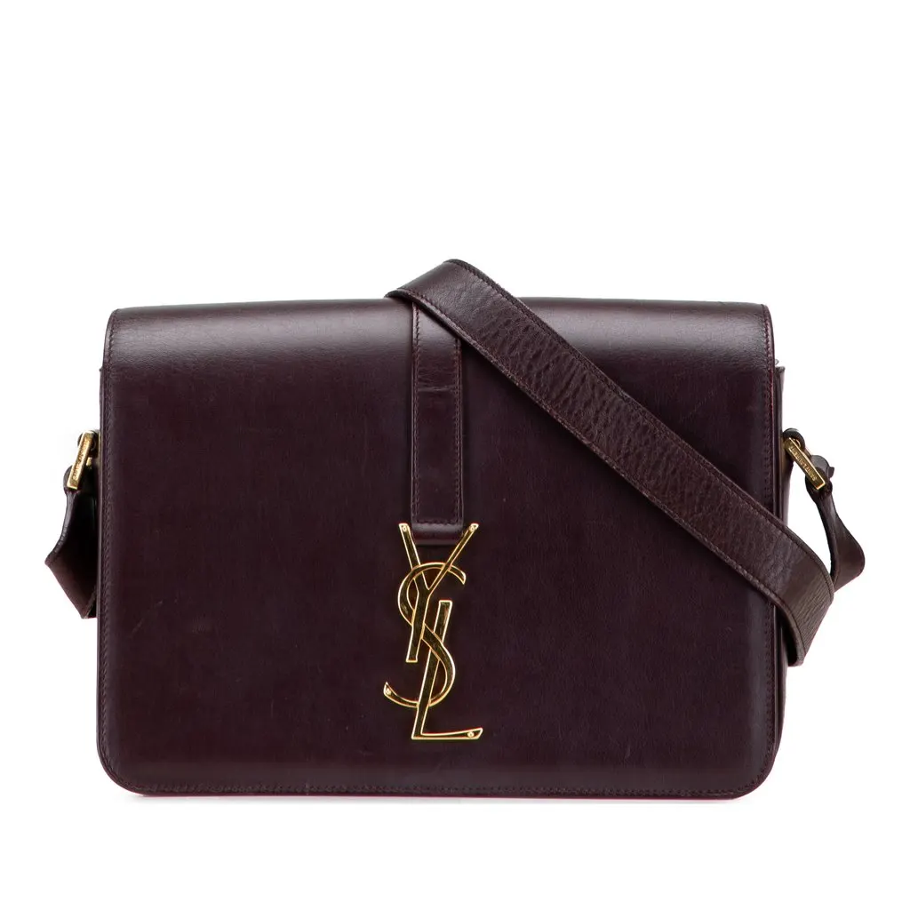 Saint Laurent Medium Leather Monogram Universite Bag Red Leather Very good - Front View