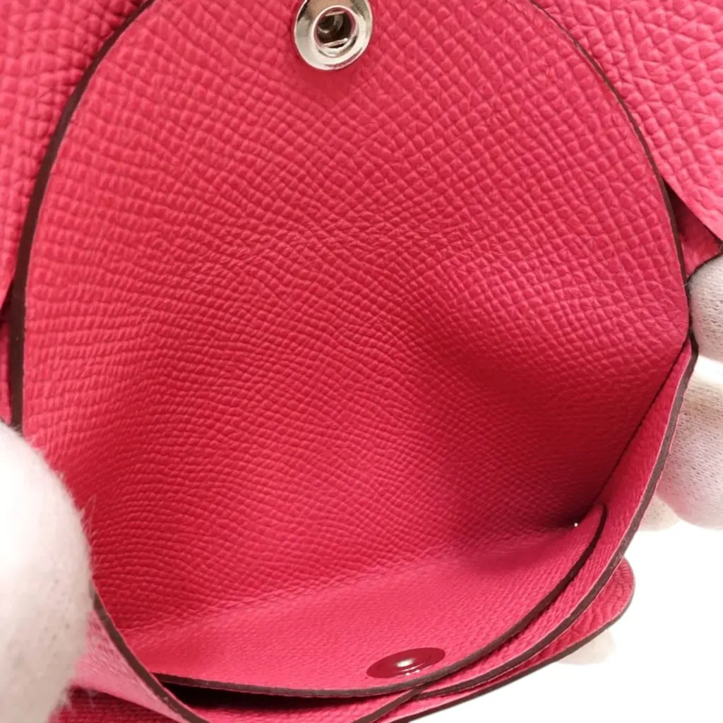 Hermès Epsom Calvi Duo Card Holder Pink Leather Very good - Box View
