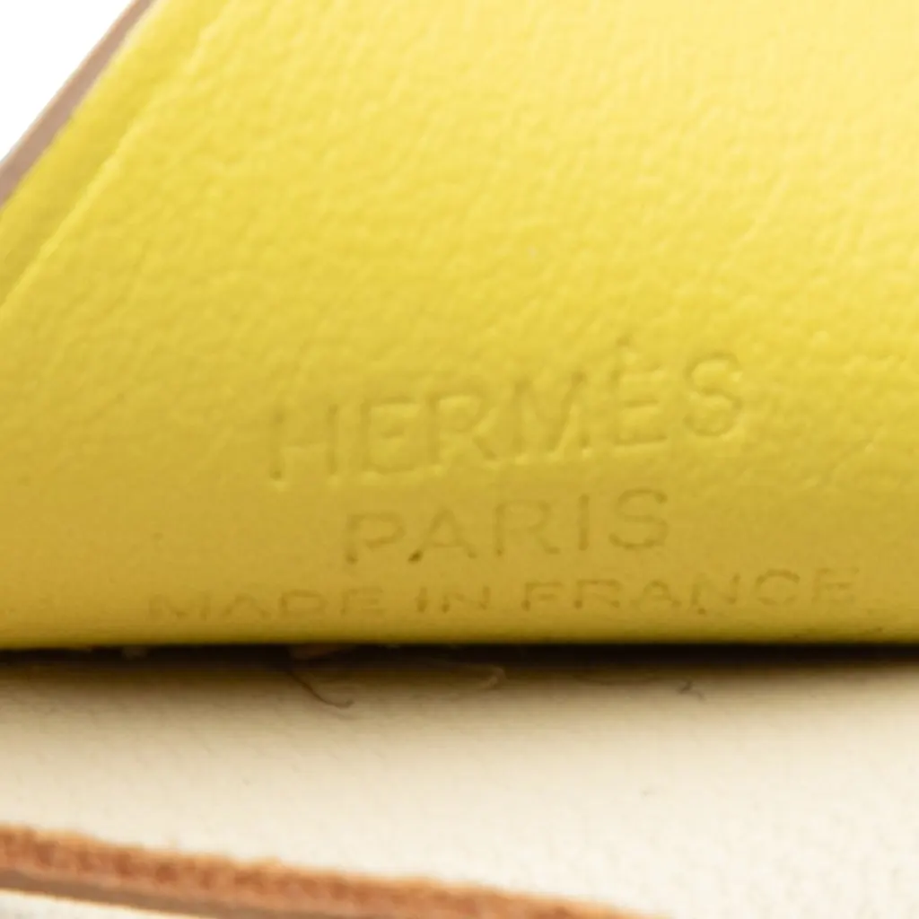 Hermès Milo Lambskin and Swift Grigri Rodeo Pegase Bag Charm PM White Leather Very good - Inside View
