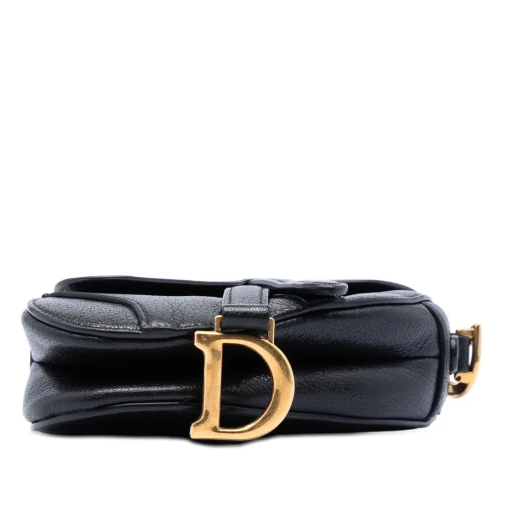 Dior Micro Goatskin Saddle Bag Black Leather Very good - Inside View