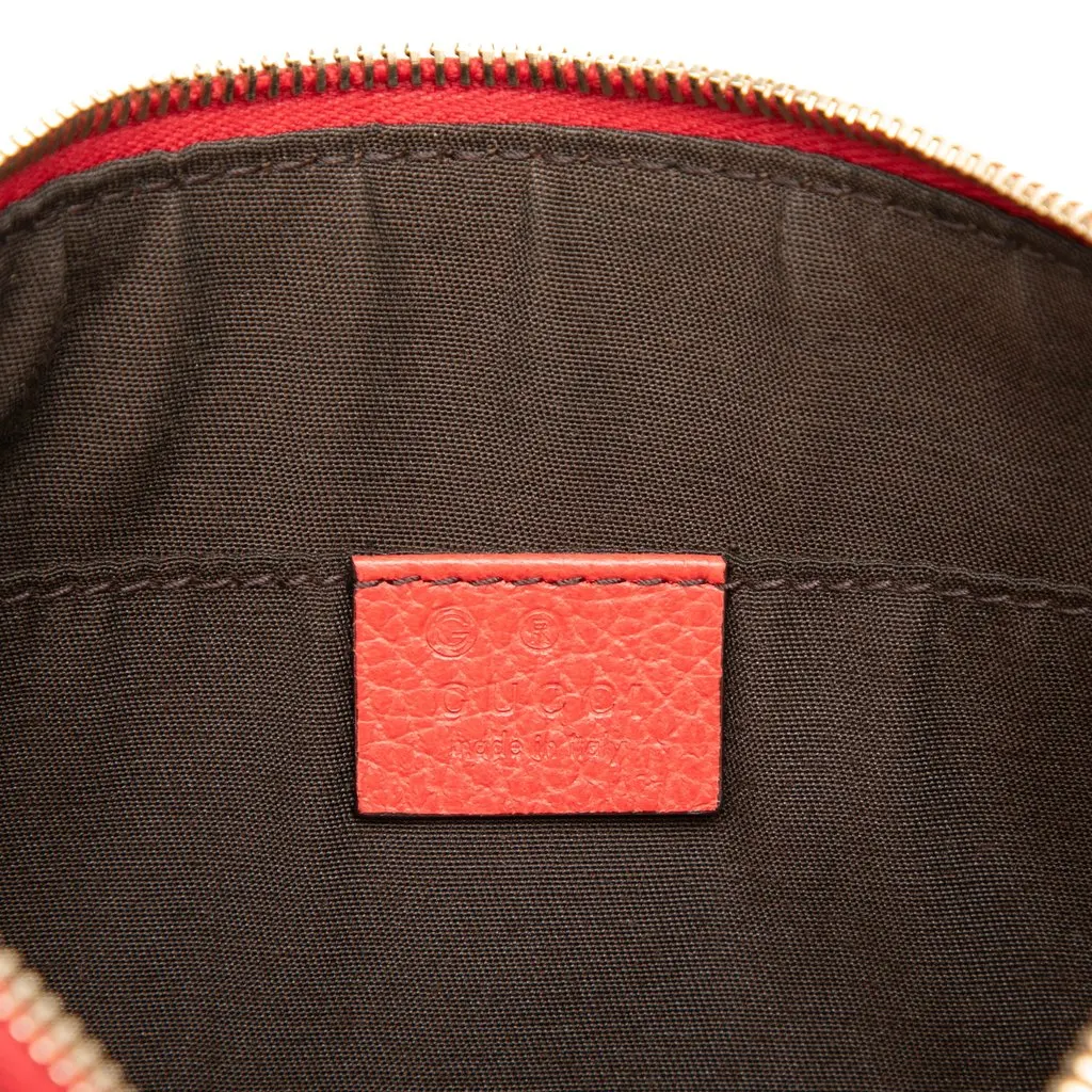 Gucci Calfskin Bamboo Clutch Red Leather Very good - Box View