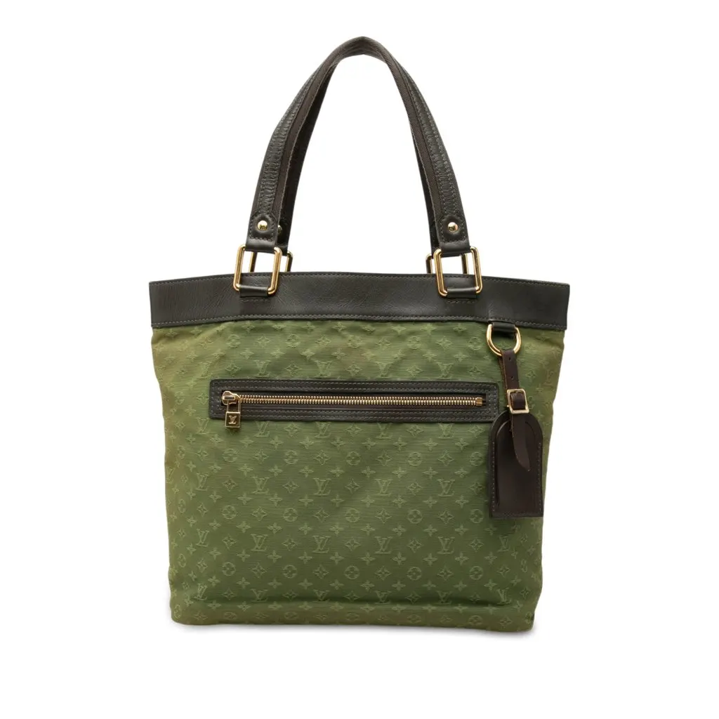 Louis Vuitton Monogram Mini Lin Lucille GM Green Very good - Front View