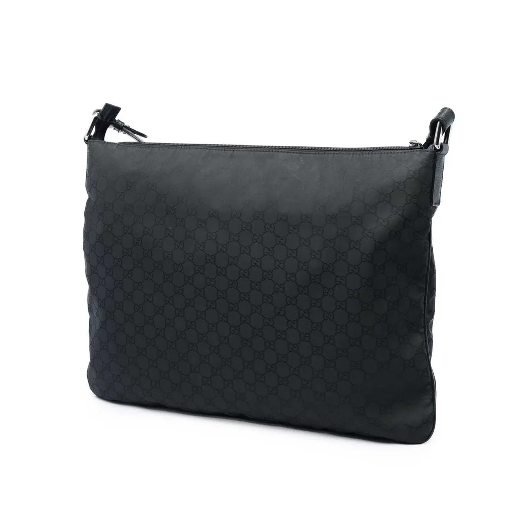 Gucci GG Nylon Crossbody Black Polyamide Good - Back View