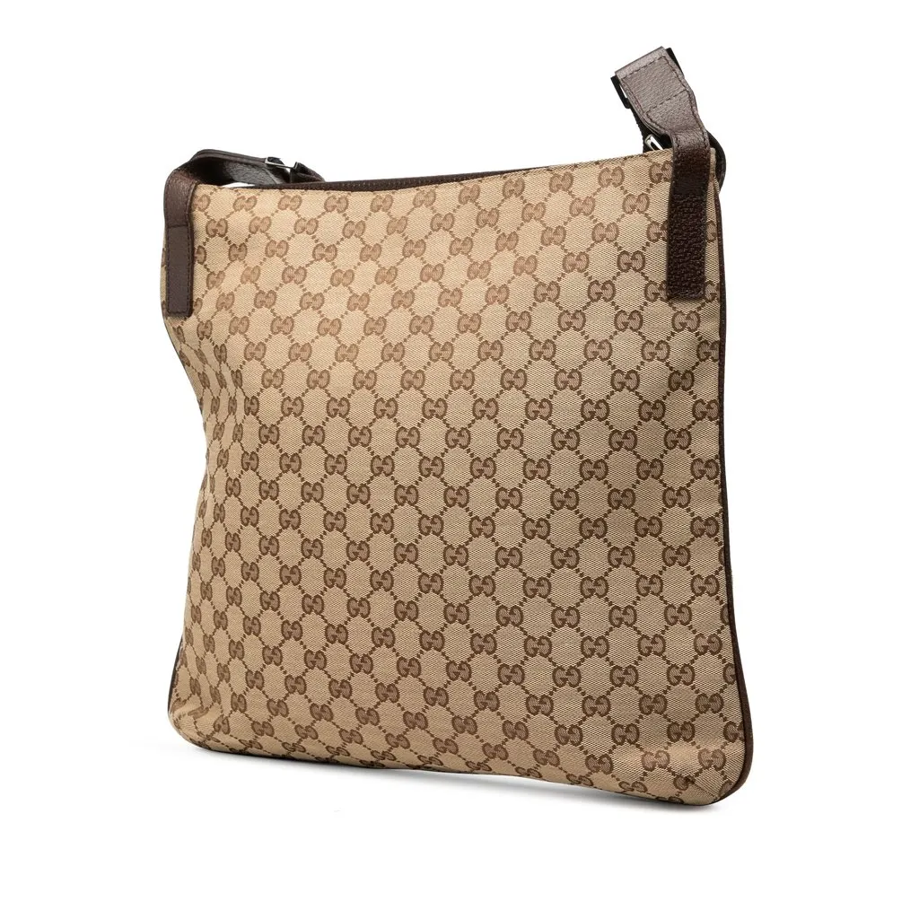 Gucci GG Canvas Crossbody Beige Canvas Very good - Back View