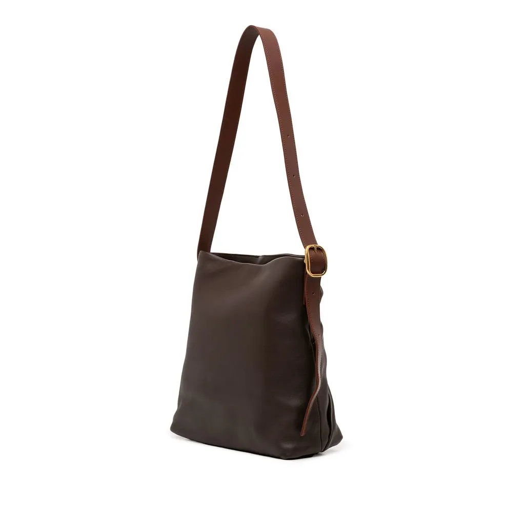 Loewe Mellow Nappa Draped Tote Brown Leather Very good - Back View