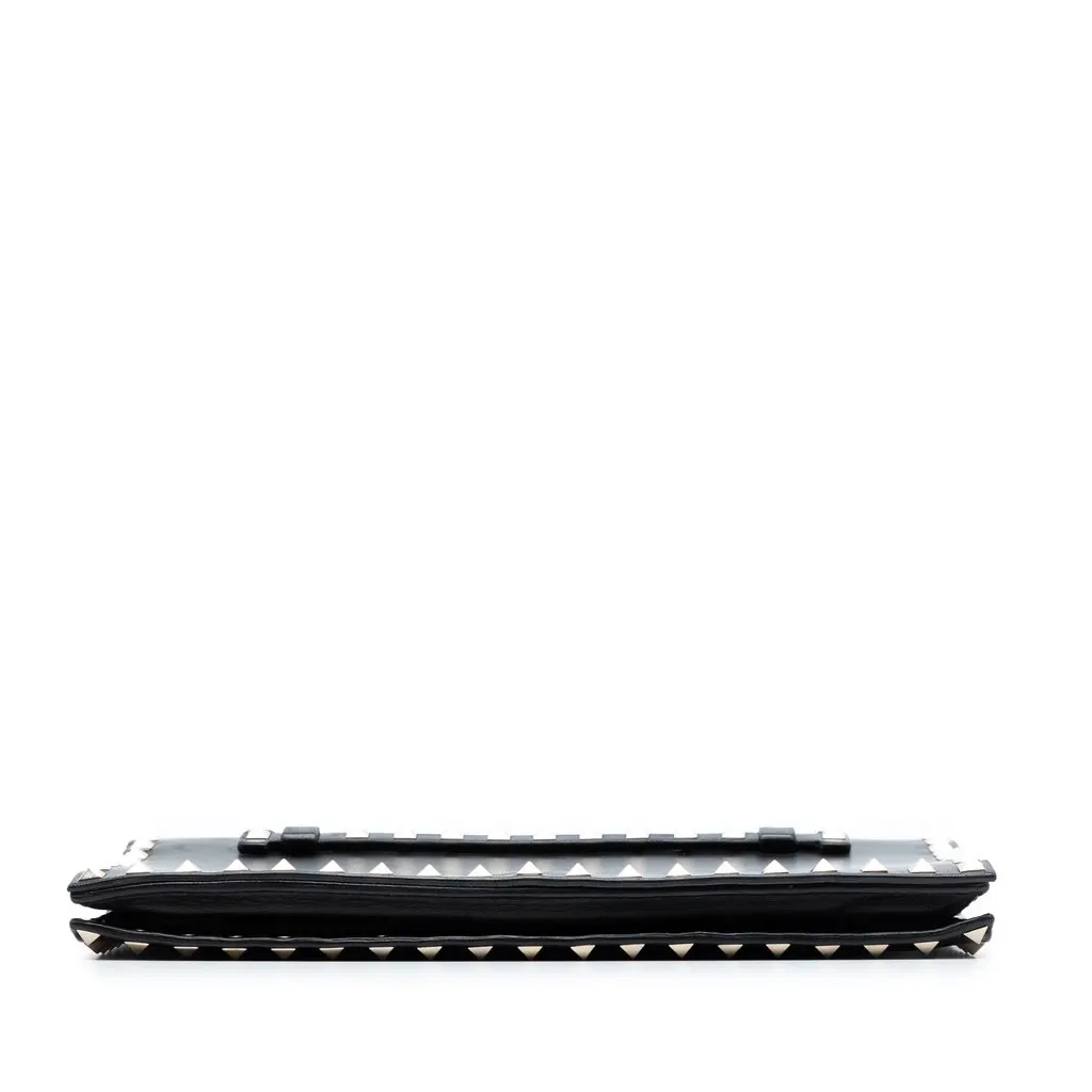 Valentino Nappa Rockstud Wristlet Clutch Black Leather Very good - Inside View