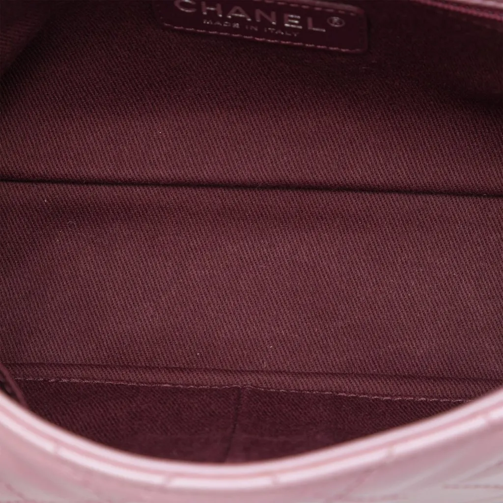 Chanel Medium Quilted Metallic Calfskin Coco Pleats Chain Flap Pink Leather Very good - Model View