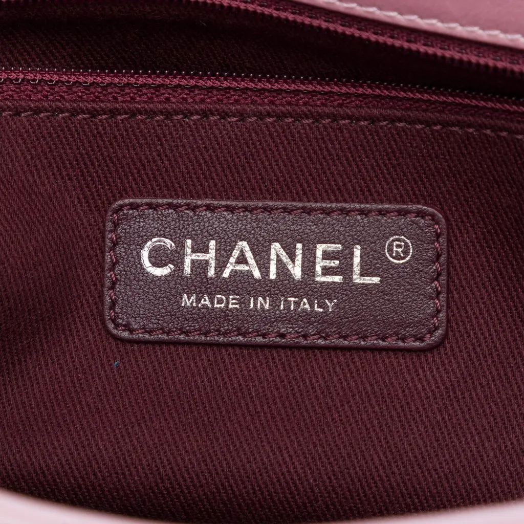 Chanel Medium Quilted Metallic Calfskin Coco Pleats Chain Flap Pink Leather Very good - Box View
