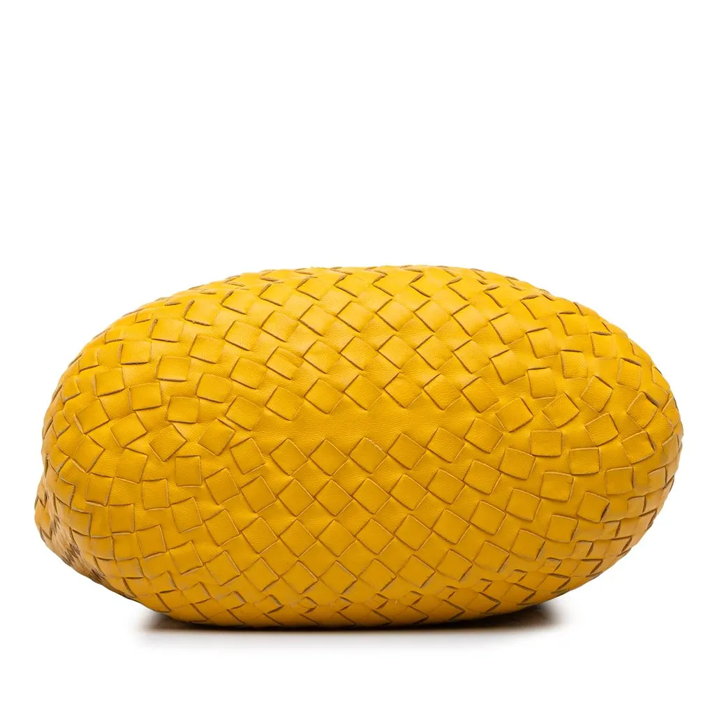 Bottega Veneta Nappa Intrecciato Bucket Bag Yellow Leather Good - Inside View