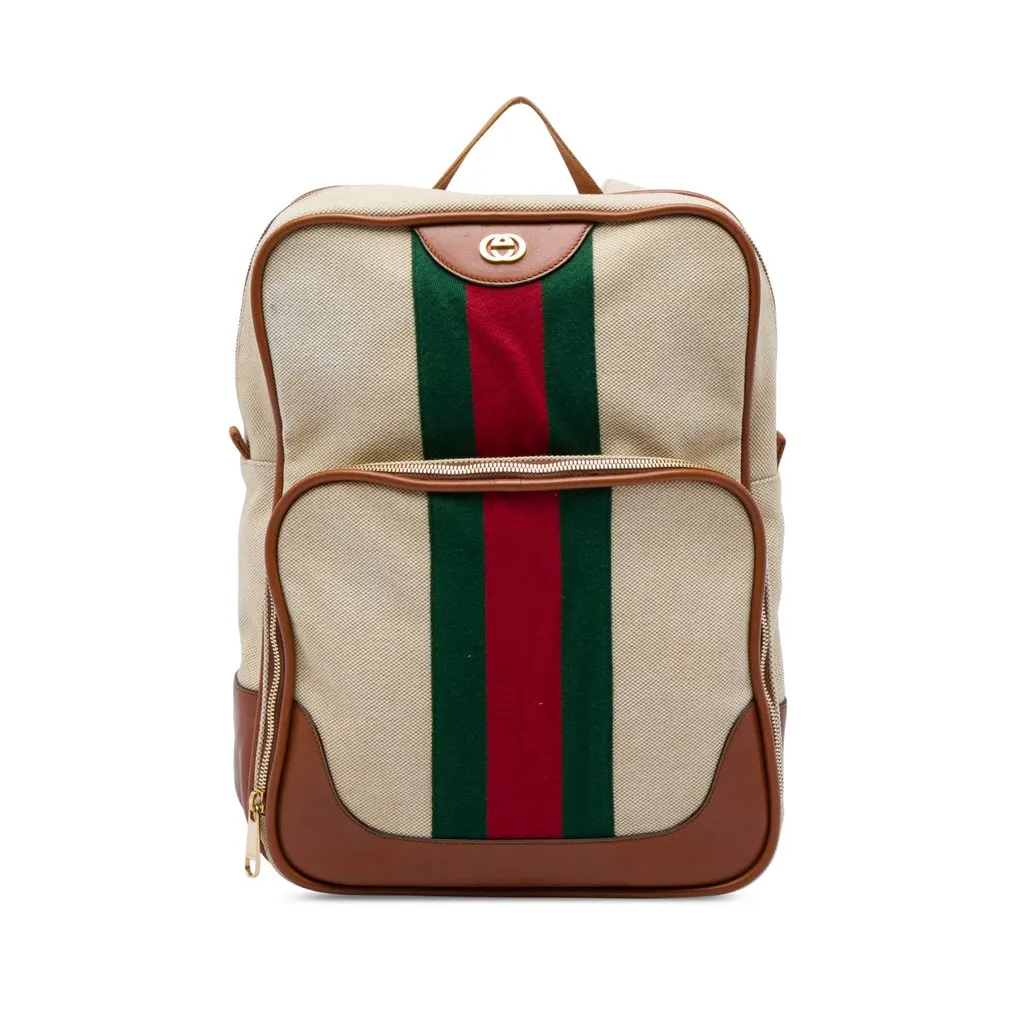 Gucci Canvas Web Backpack Beige Canvas Very good - Front View