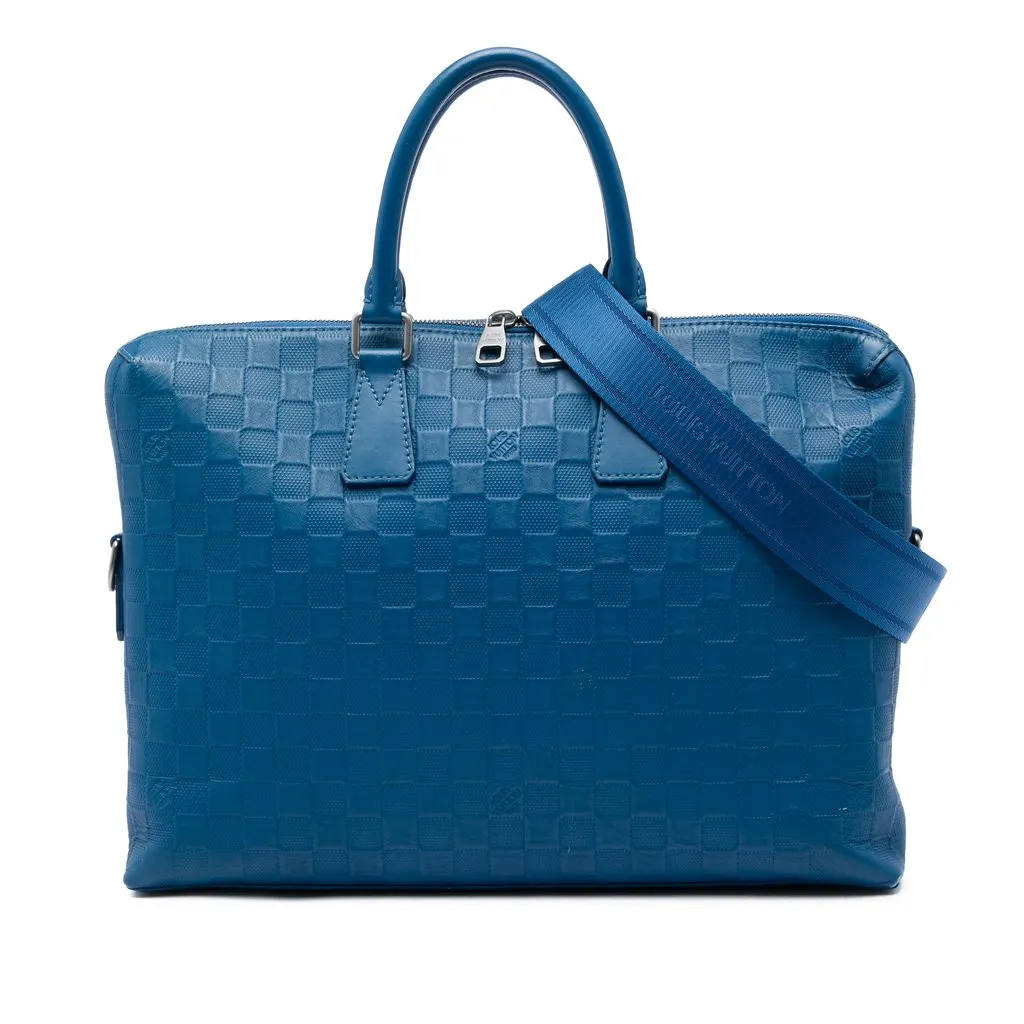 Louis Vuitton Damier Infini Porte Documents Jour Blue Leather Very good - Front View