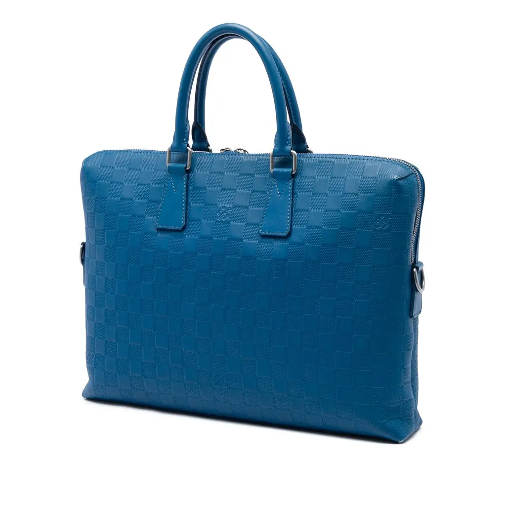 Louis Vuitton Damier Infini Porte Documents Jour Blue Leather Very good - Back View
