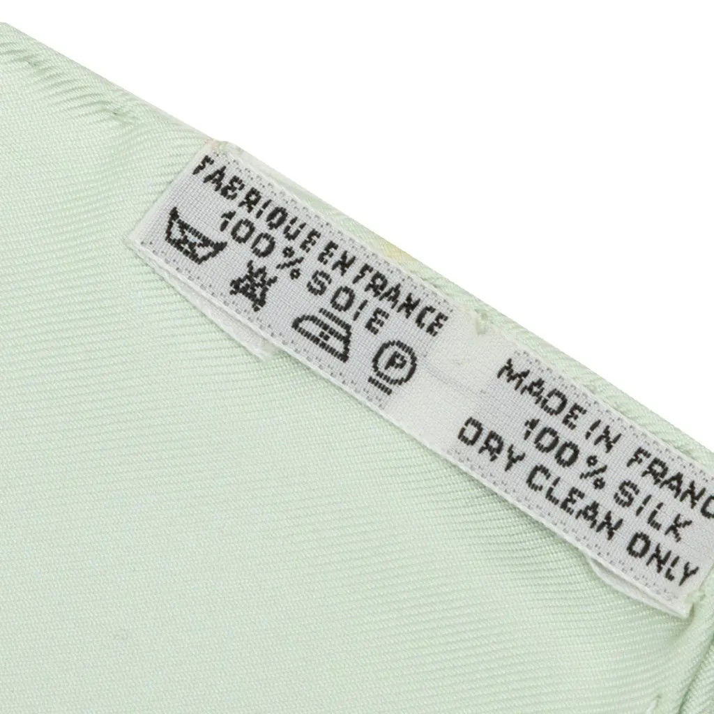 Hermès Chapeau Silk Scarf 90 Green Silk Very good - Back View
