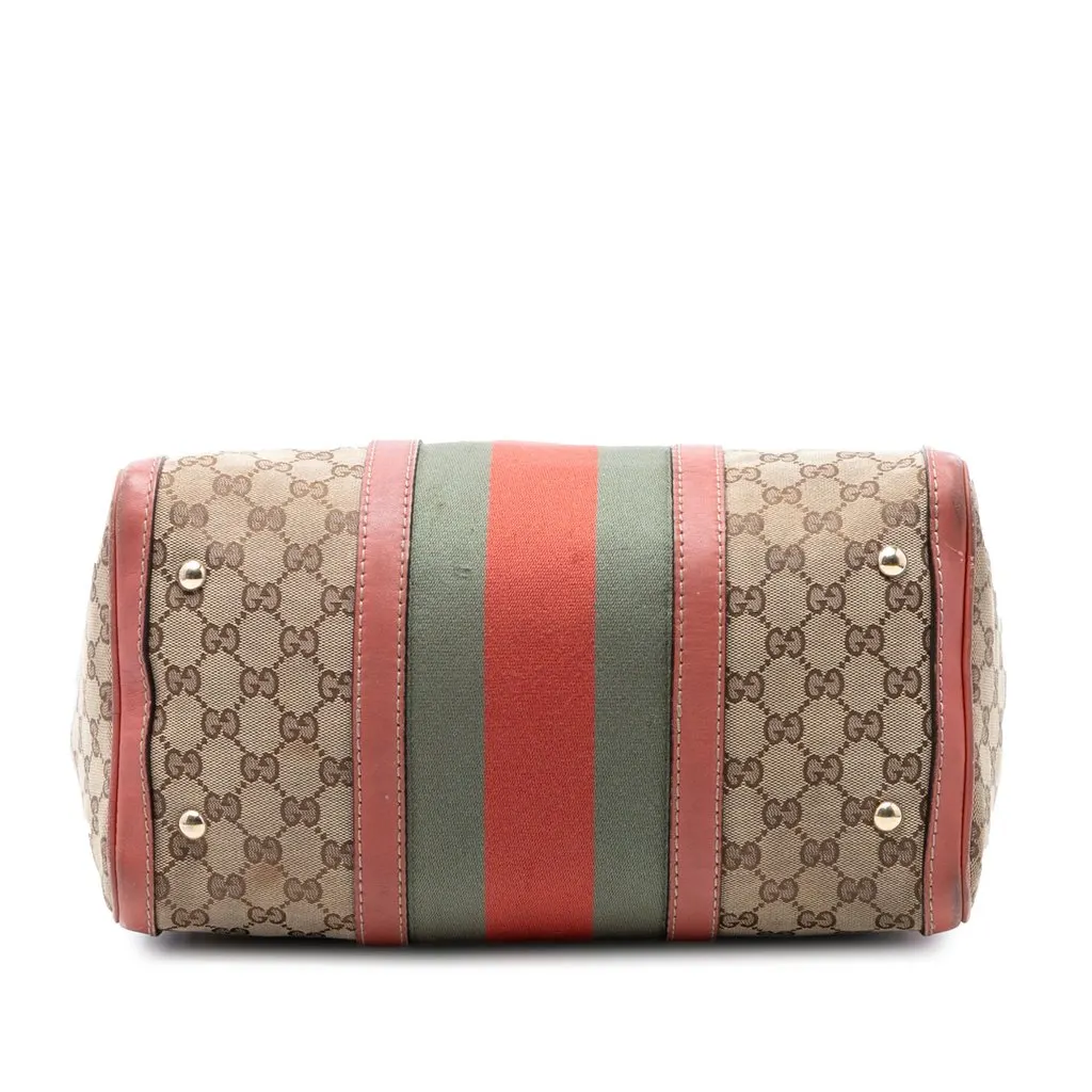 Gucci Medium GG Canvas Web Joy Boston Bag Beige Very good - Inside View