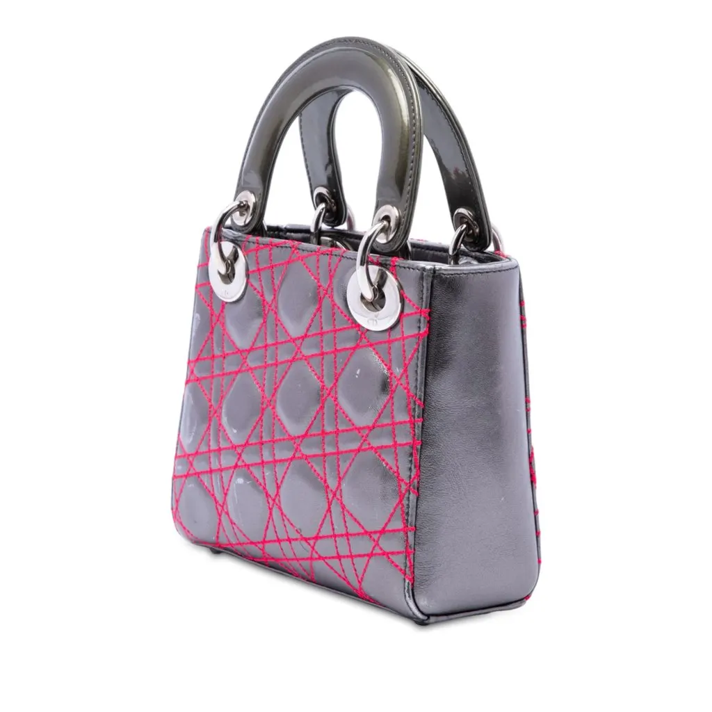 Dior Anselm Reyle Mini Metallic Lambskin Cannage Lady Dior MultiColor Leather Very good - Back View