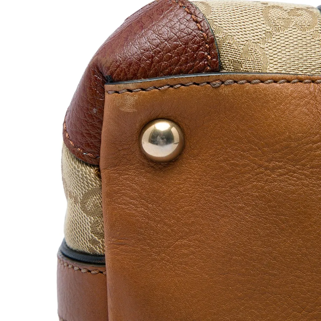 Gucci GG Canvas Web Rania Top Handle Bag Beige Canvas Good - Box View