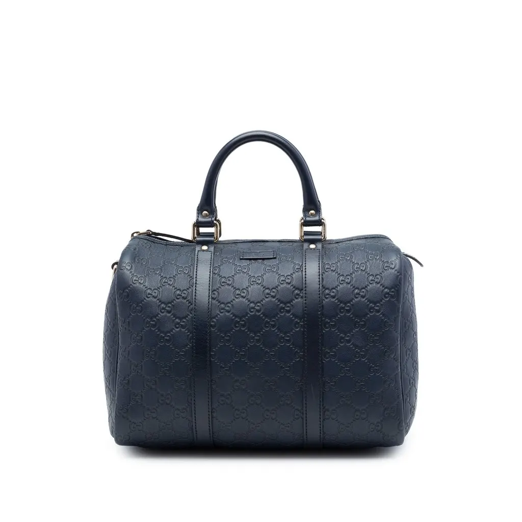 Gucci Medium Guccissima Joy Boston Bag Blue Leather Very good - Front View