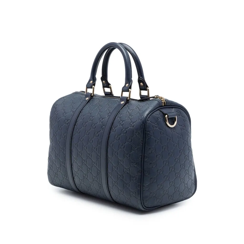 Gucci Medium Guccissima Joy Boston Bag Blue Leather Very good - Back View