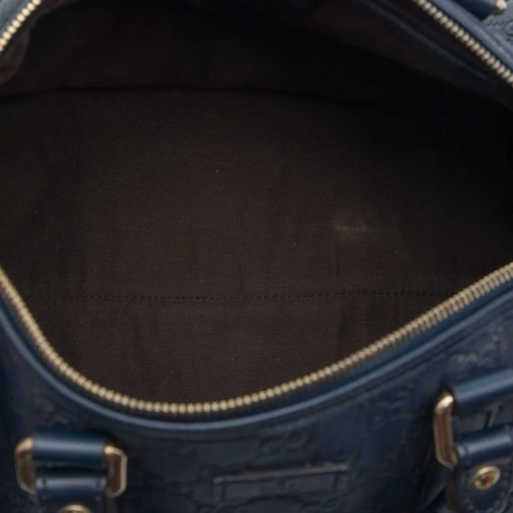 Gucci Medium Guccissima Joy Boston Bag Blue Leather Very good - Model View