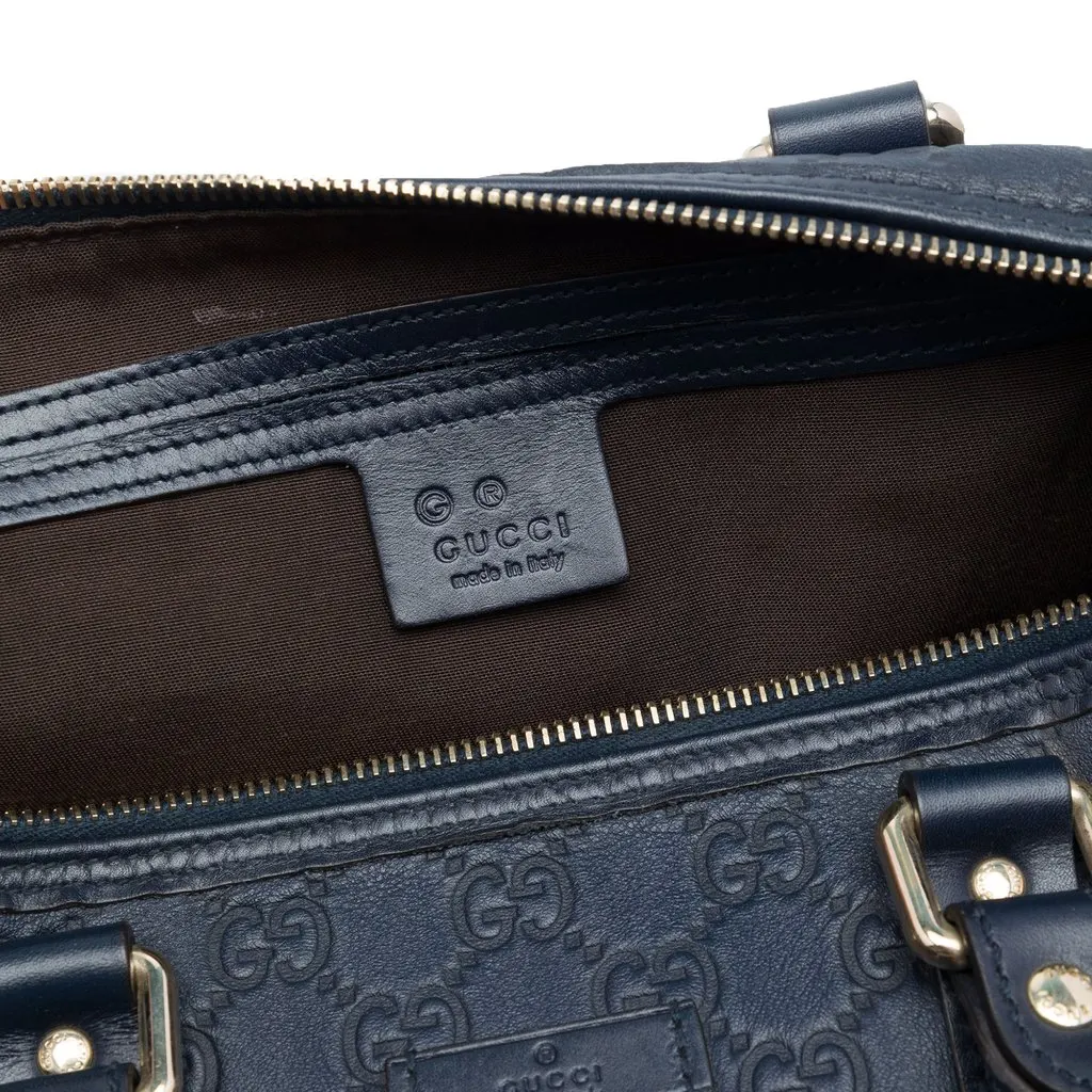Gucci Medium Guccissima Joy Boston Bag Blue Leather Very good - Box View